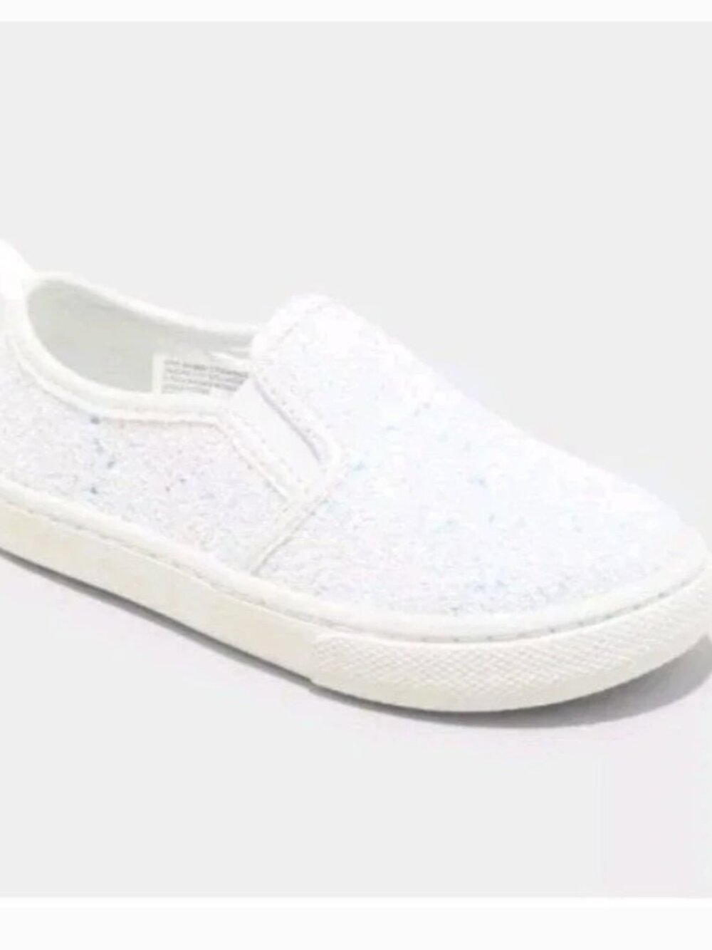 Cat & Jack Yana Sparkle Slip On Glitter Faux Leather Low Top Sneakers 7